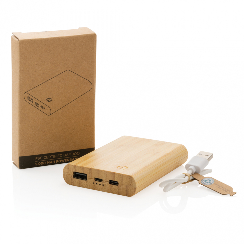Baterie externă eco 5.000 mAh cu carcasă din bambus [10]