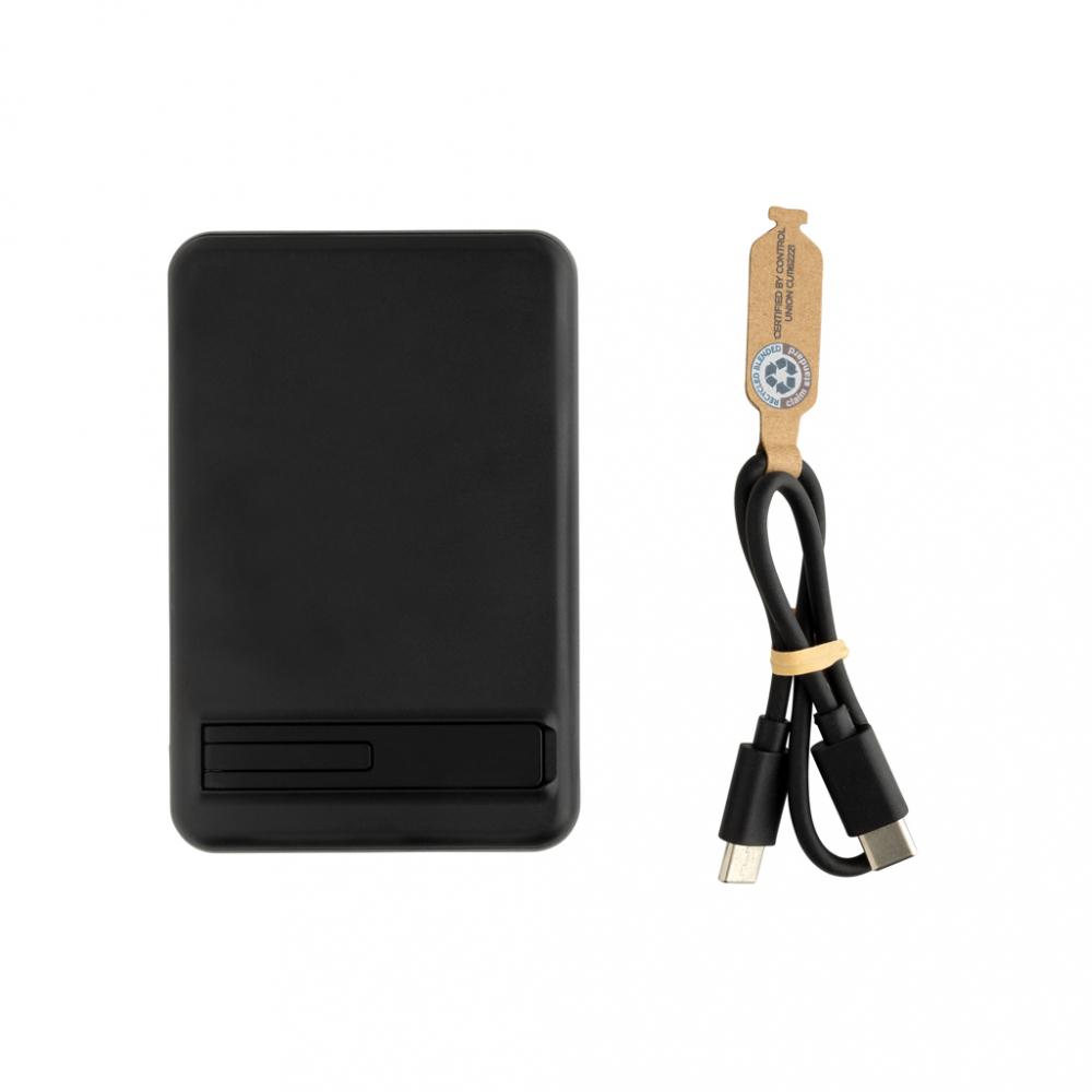 Baterie externă magnetică 5.000 mAh cu încărcare wireless 5W, stand telefon [3]