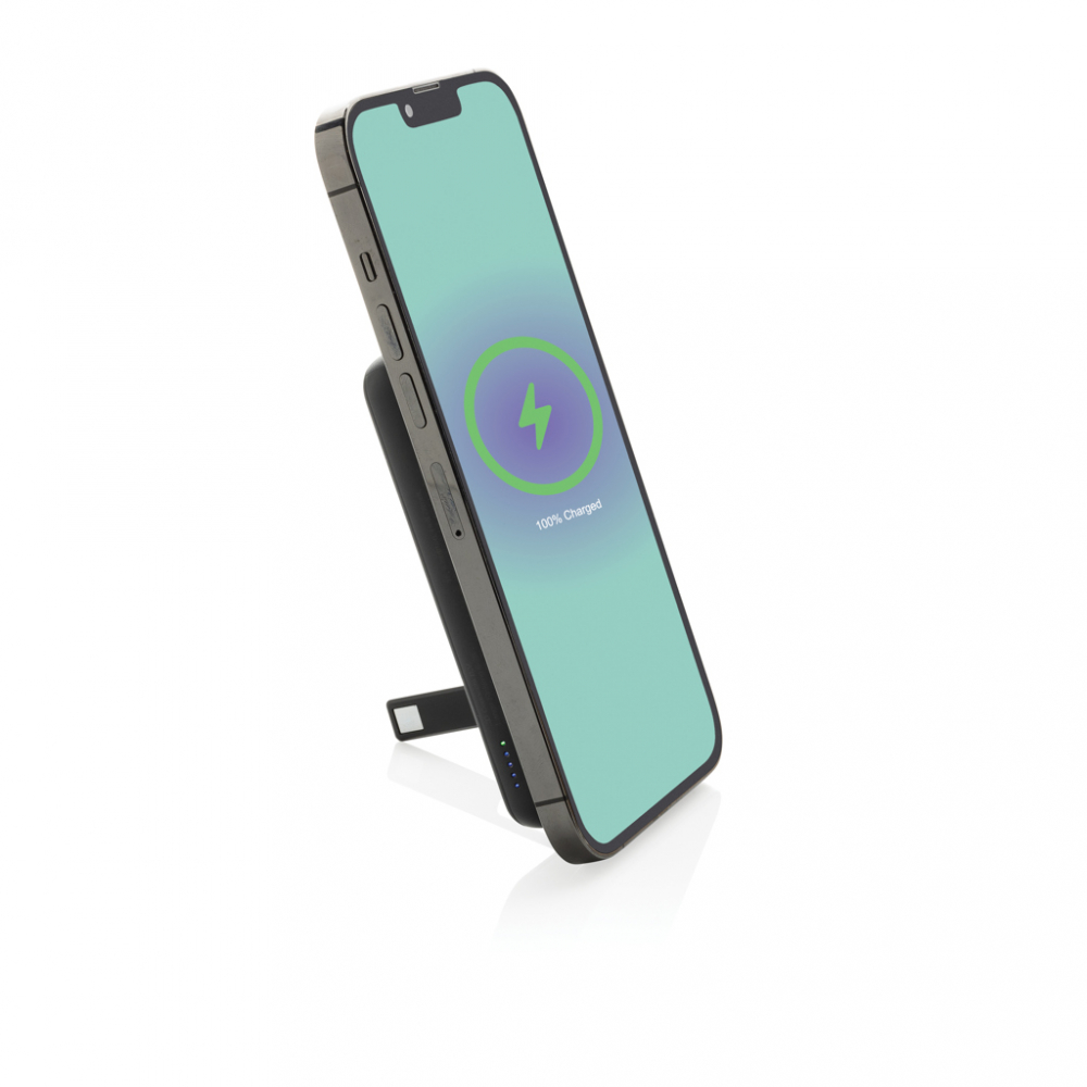 Baterie externă magnetică 5.000 mAh cu încărcare wireless 5W, stand telefon [6]