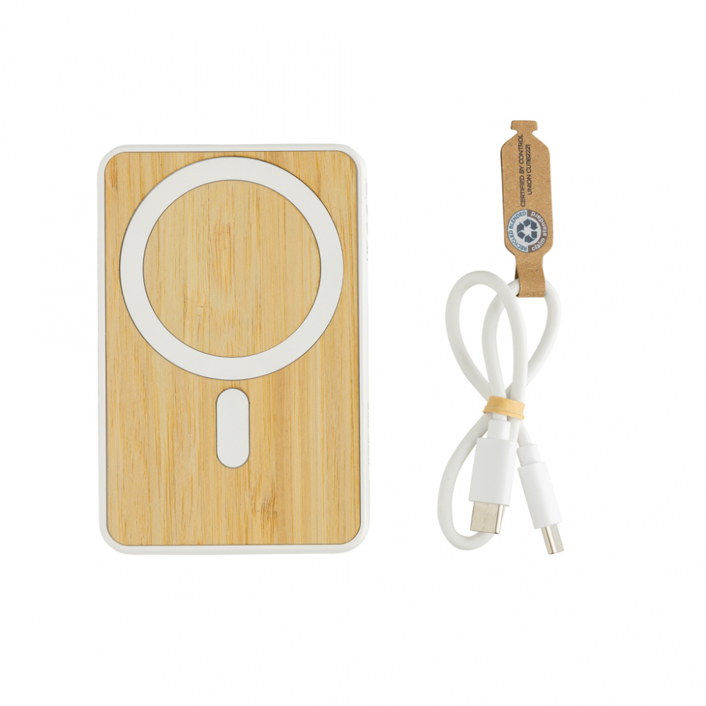 Baterie externă magnetică 5.000 mAh cu încărcare wireless 5W, stand telefon [2]