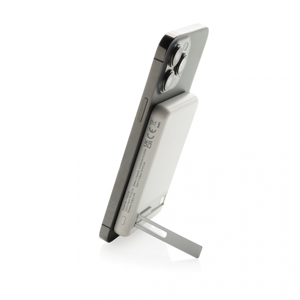 Baterie externă magnetică 5.000 mAh cu încărcare wireless 5W, stand telefon [8]
