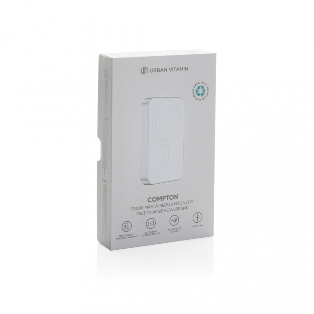 Baterie externă magnetică Compton 10.000 mAh – încărcare wireless 15W + încărcare rapidă 20W PD [18]