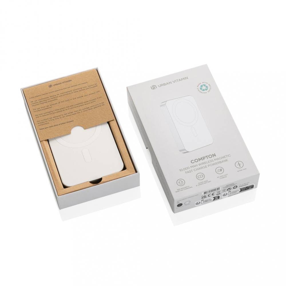 Baterie externă magnetică Compton 10.000 mAh – încărcare wireless 15W + încărcare rapidă 20W PD [19]