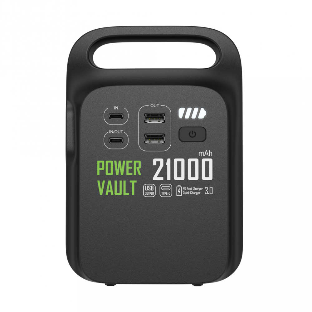 Baterie externă Power Station 21.000 mAh  – cu lanternă LED, funcție SOS și manivelă de urgență [9]