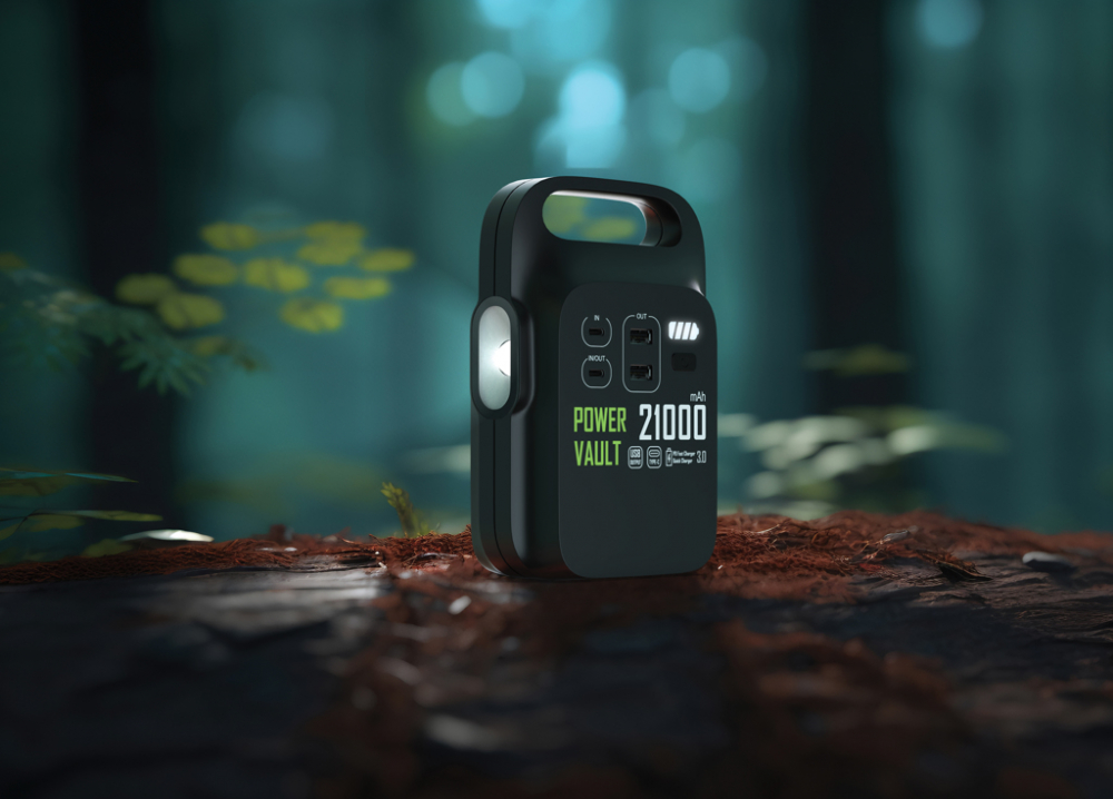 Baterie externă Power Station 21.000 mAh  – cu lanternă LED, funcție SOS și manivelă de urgență [8]