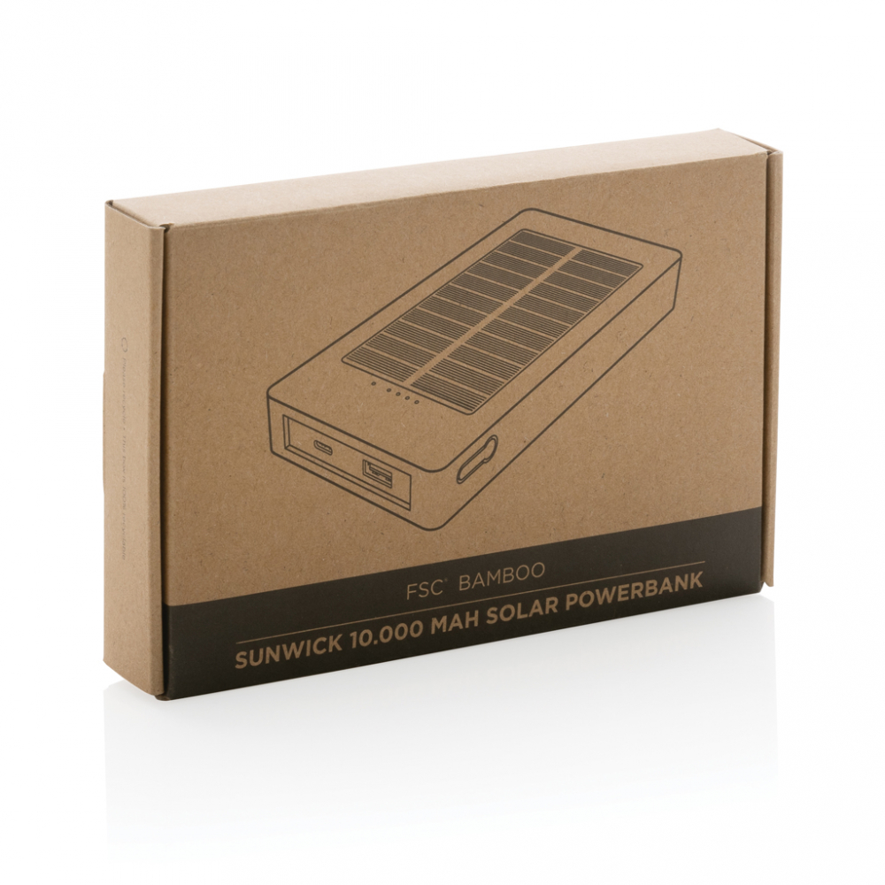 Baterie externă solară 10.000 mAh din bambus FSC® 100% [13]