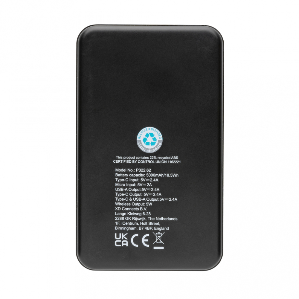 Baterie externă wireless 5.000 mAh din materiale reciclate [6]