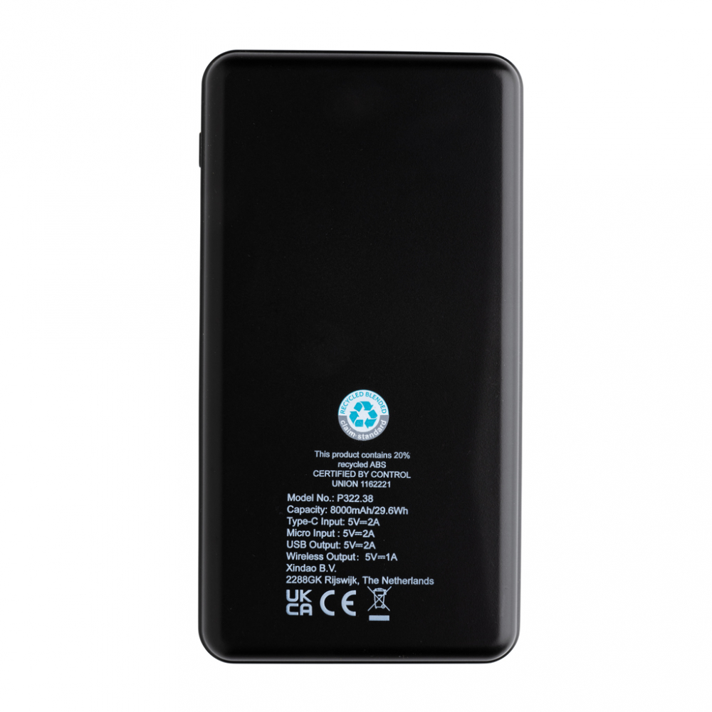 Baterie externă wireless 8.000 mAh – cu încărcare prin cablu și wireless 5W [6]