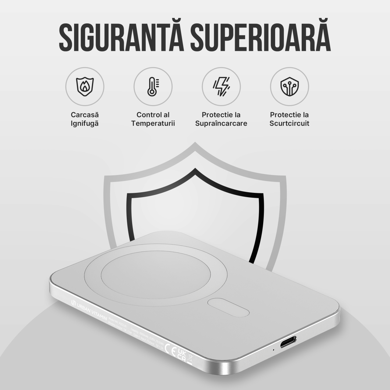 Baterie externa wireless magnetica Icharge 3000 mAh [7]