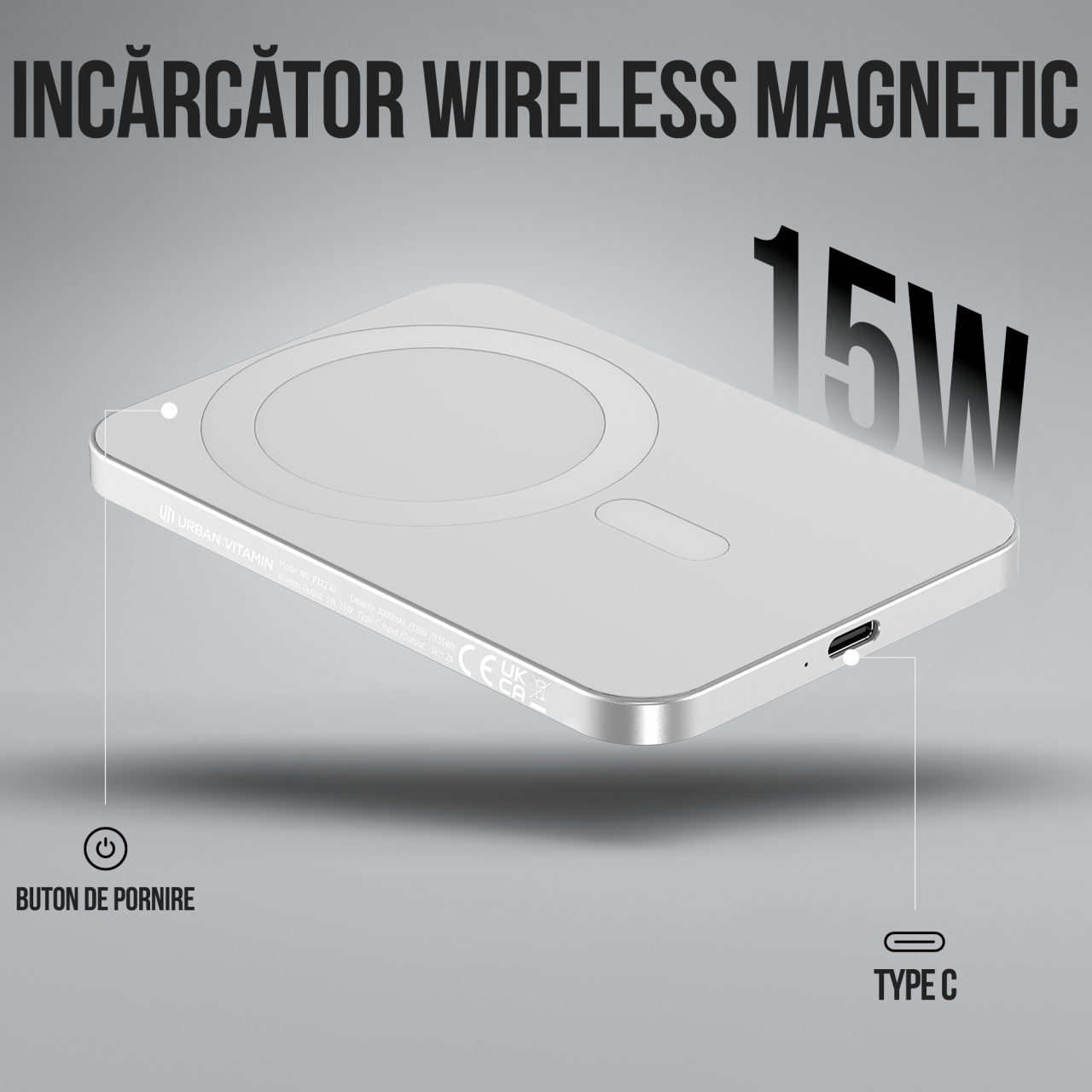Baterie externa wireless magnetica Icharge 5000 mAh [3]