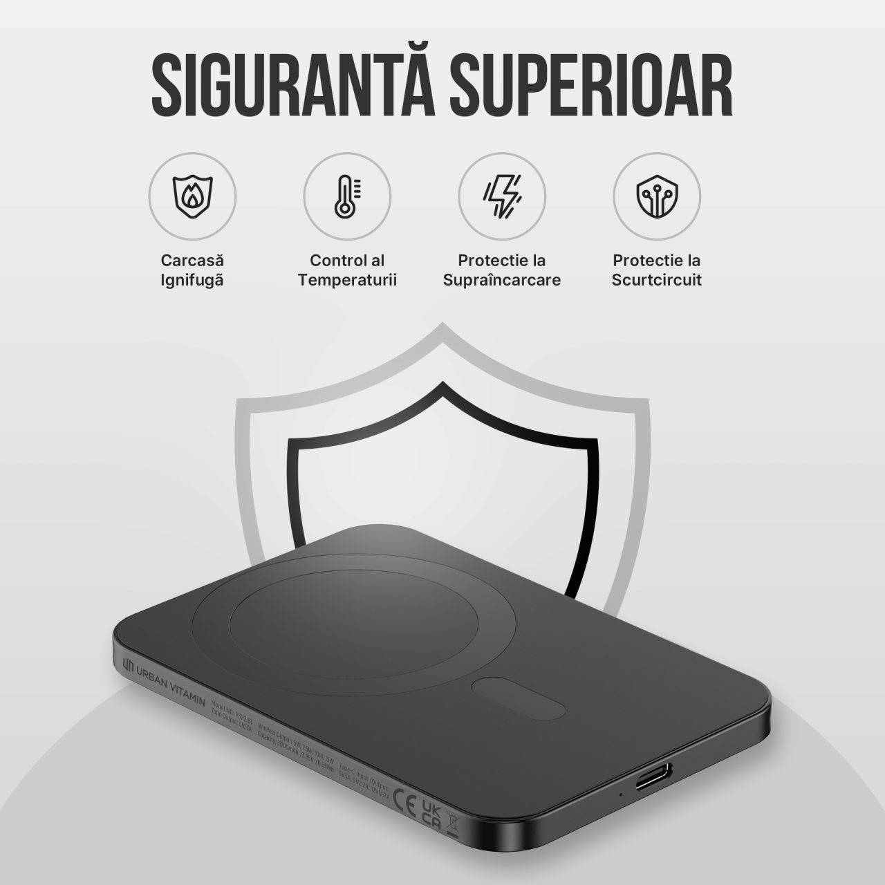 Baterie externa wireless magnetica Icharge 3000 mAh [7]