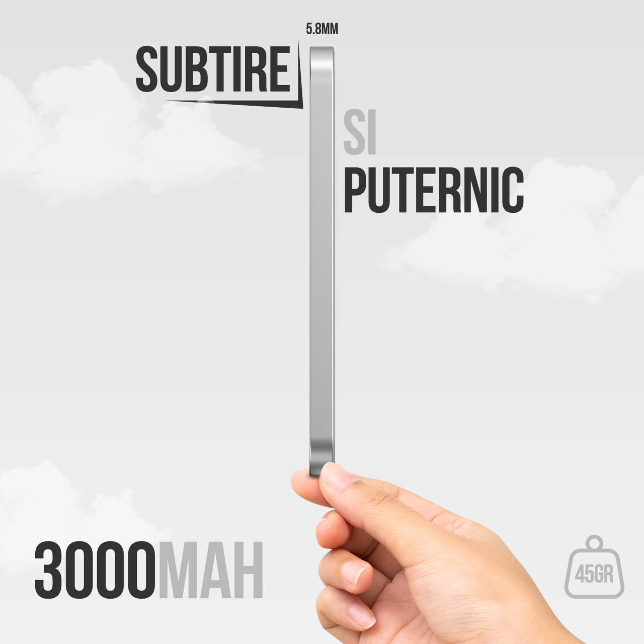 Baterie externa wireless magnetica Icharge 3000 mAh [4]