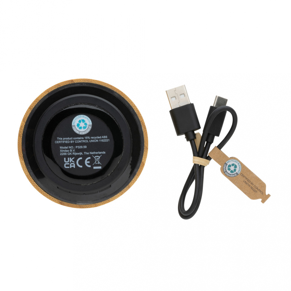 Boxă wireless 3W din bambus FSC® 100% [5]