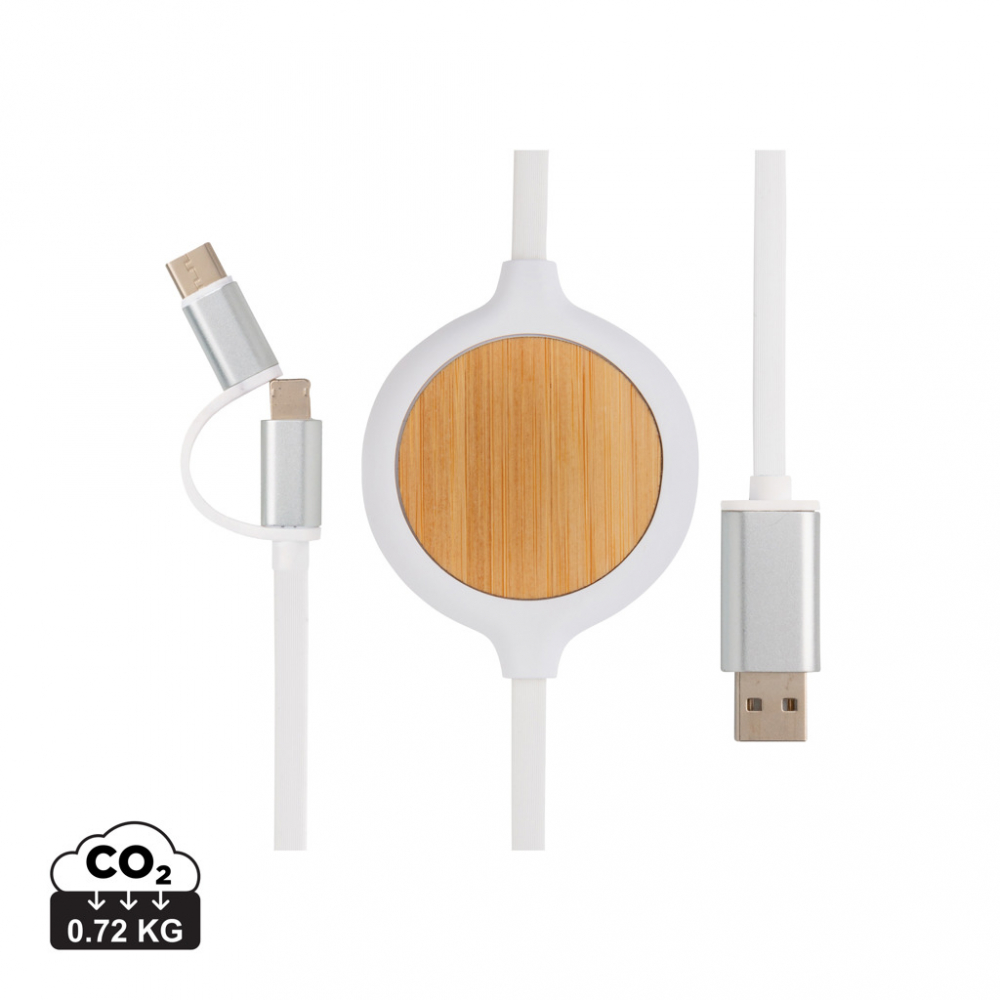 Cablu de încărcare 3-în-1 cu design unic din bambus, 5W [1]