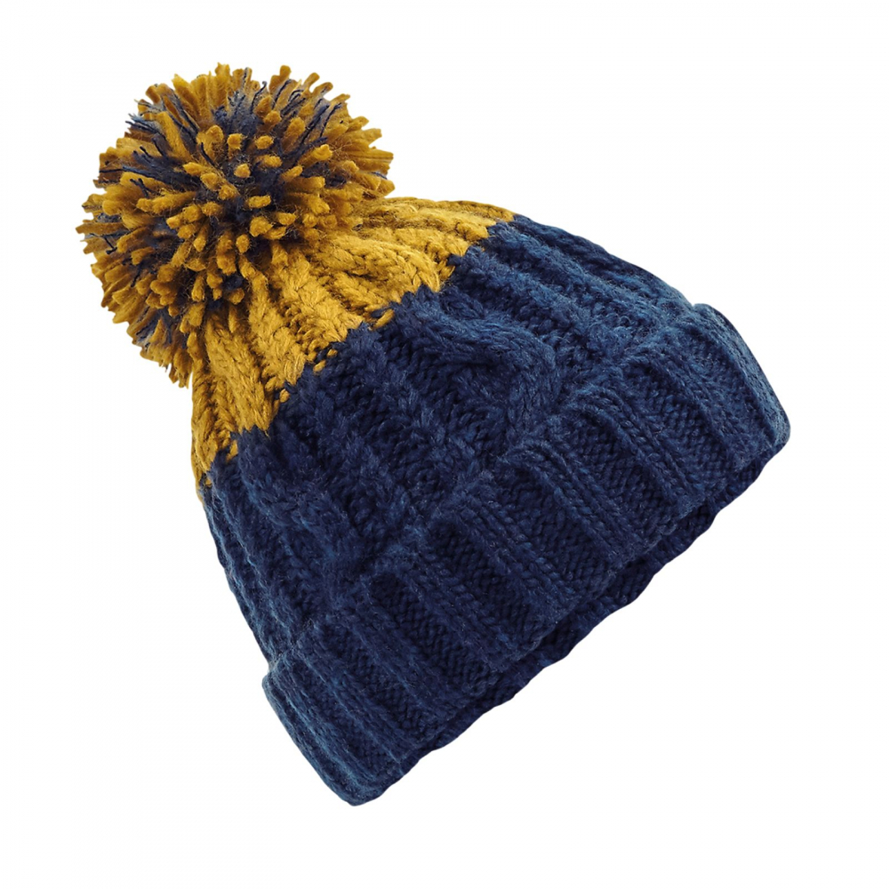 Caciula Apres, Ronic X, 100% poliacrilic Soft-Spun, groasa pentru iarna, banda termica interioara, ciucure, unisex, bleumarin cu galben [1]