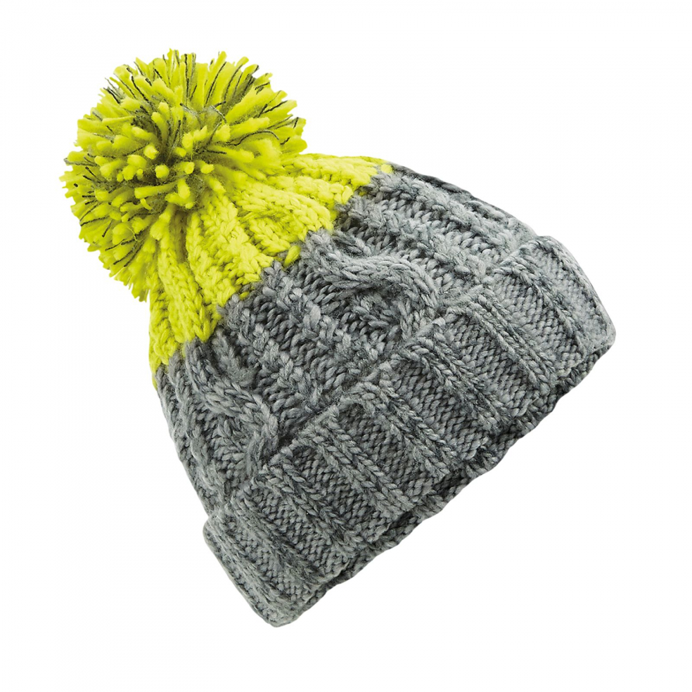 Caciula Apres, Ronic X, 100% poliacrilic Soft-Spun, groasa pentru iarna, banda termica interioara, ciucure, unisex, gri cu galben [1]