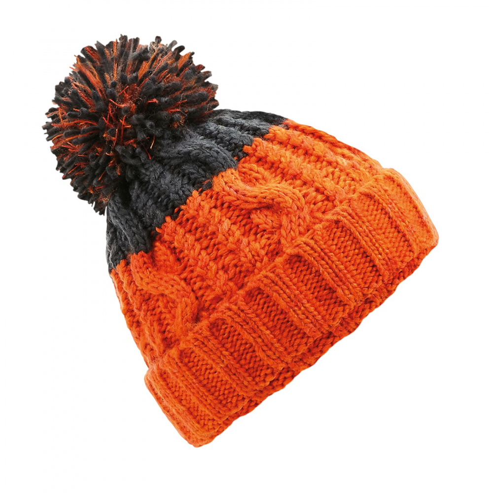 Caciula Apres, Ronic X, 100% poliacrilic Soft-Spun, groasa pentru iarna, banda termica interioara, ciucure, unisex, portocaliu cu gri [1]