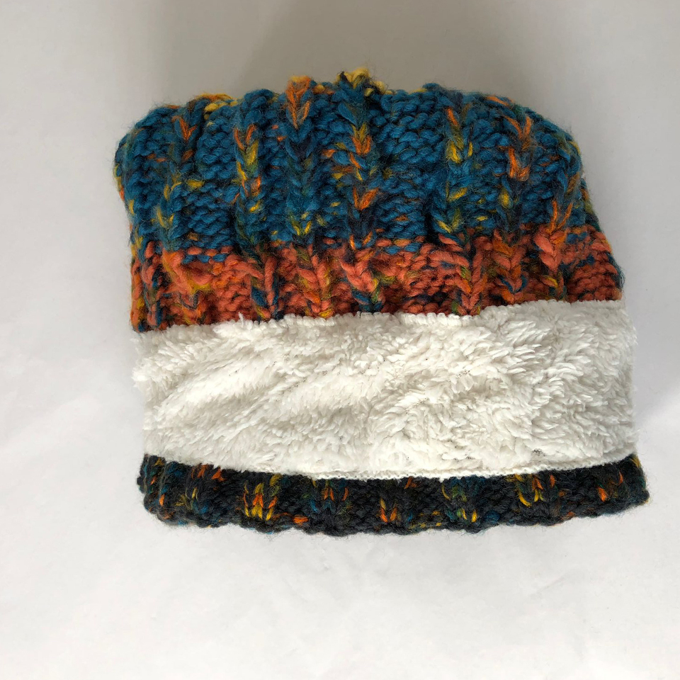 Caciula captusita Corks din tricot, marime universala, unisex, portocaliu/albastru/galben [3]