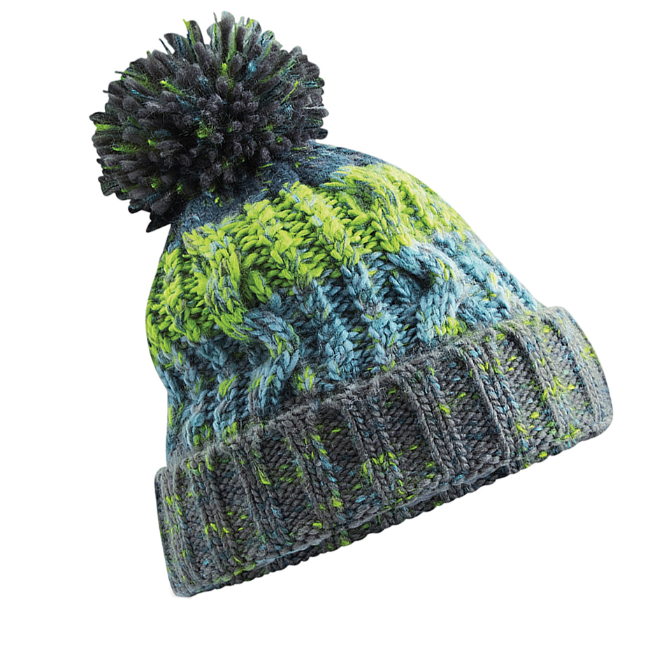 Caciula captusita Corks din tricot, marime universala, unisex, verde/albastru/gri [3]