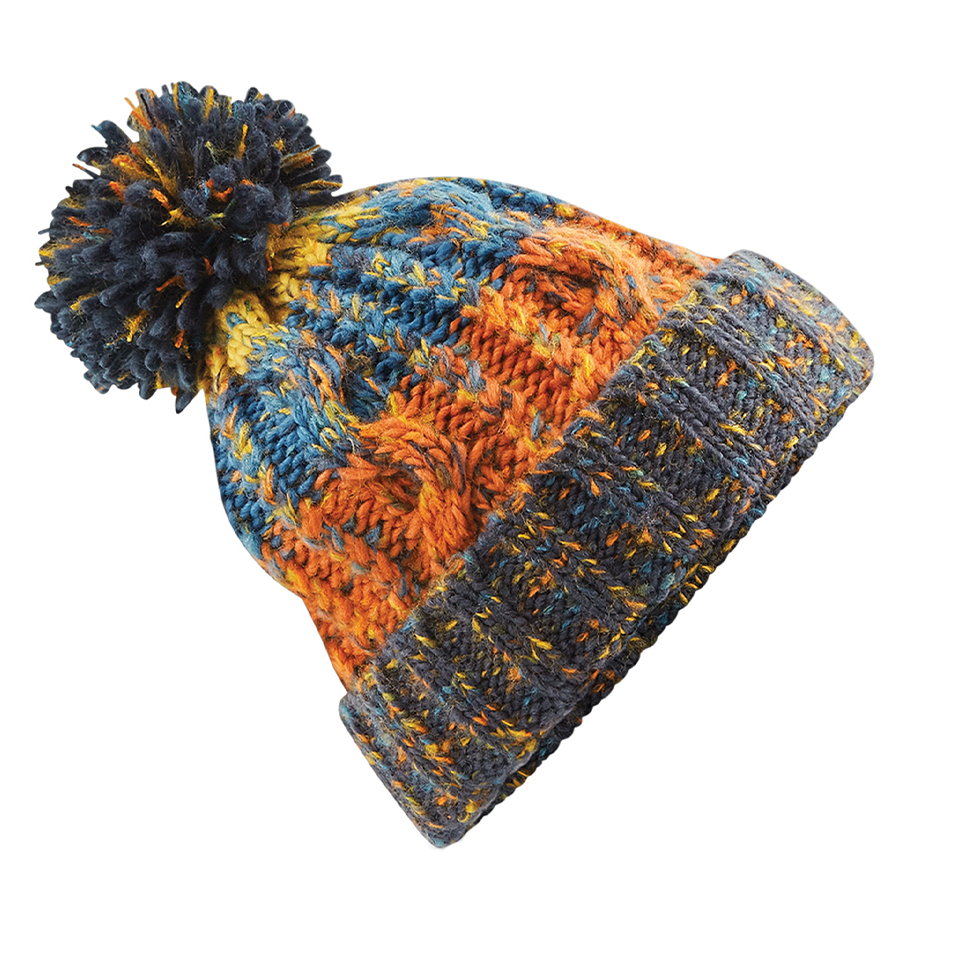 Caciula captusita Corks din tricot, marime universala, unisex, portocaliu/albastru/galben [1]