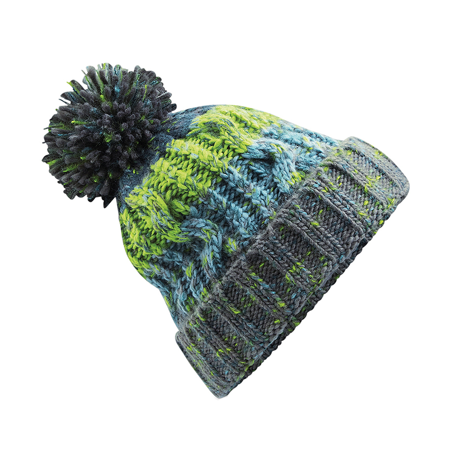 Caciula captusita Corks din tricot, marime universala, unisex, verde/albastru/gri [1]
