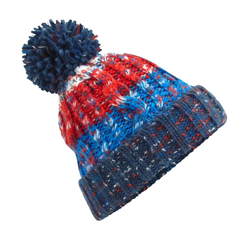 Caciula captusita Corks din tricot, marime universala, unisex, albastru/rosu/alb [1]