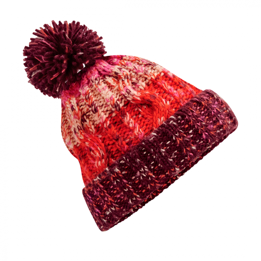 Caciula captusita Corks din tricot, unisex, marime universala, visiniu/roz [1]