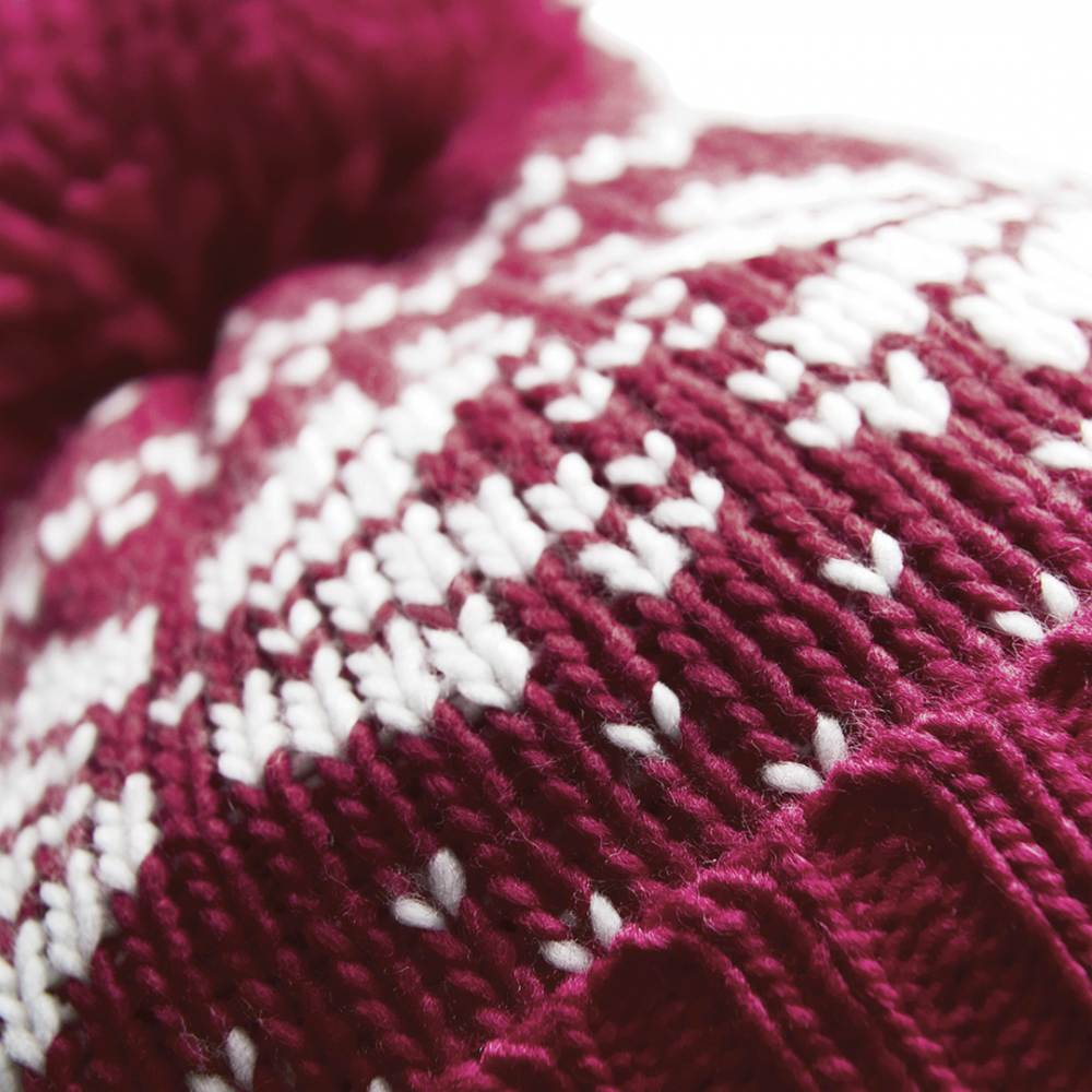 Caciula Fair Isle, Ronic, material acrilic, marime universala, unisex, visiniu [3]