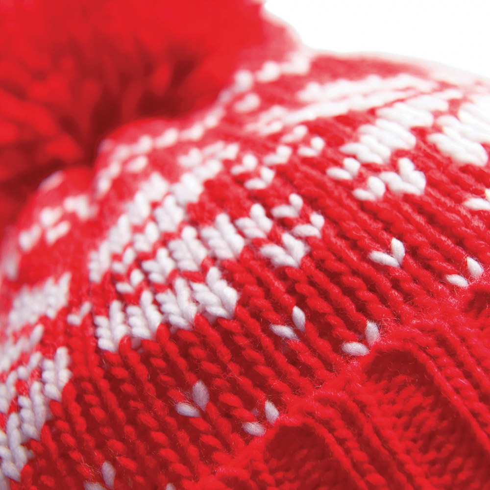 Caciula Fair Isle, Ronic, material acrilic, marime universala, unisex, rosu [2]