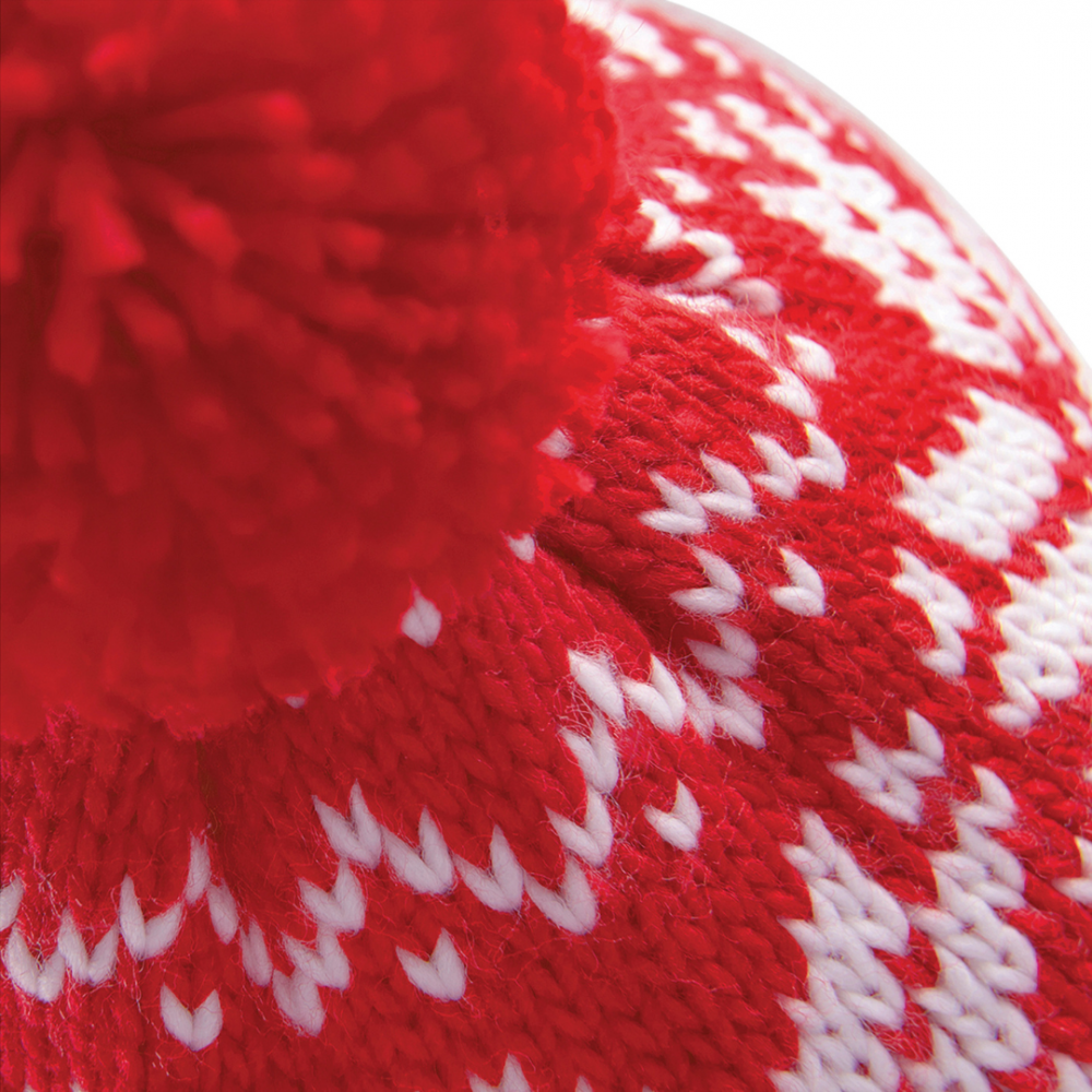 Caciula Fair Isle, Ronic, material acrilic, marime universala, unisex, rosu [3]
