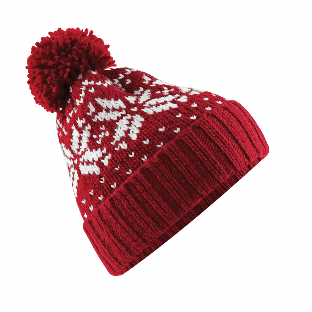 Caciula Fair Isle, Ronic, material acrilic, marime universala, unisex, rosu [1]