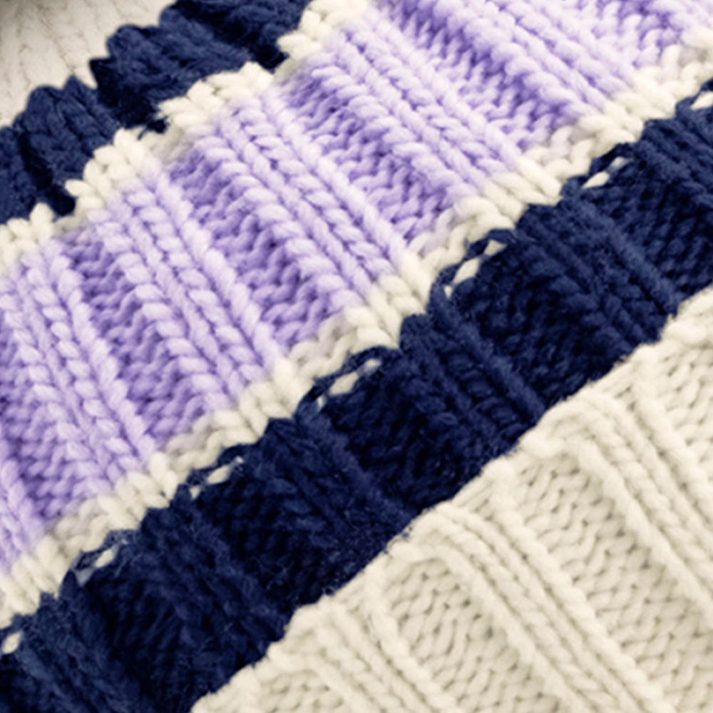 Caciula Hygge, Ronic, marime universala, unisex, albastru/mov [2]