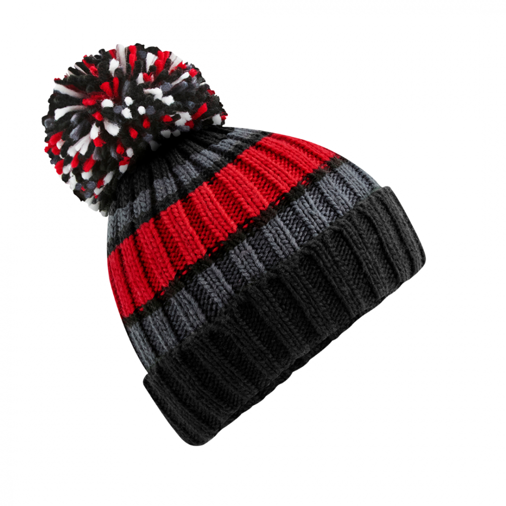 Caciula Hygge, Ronic, marime universala, unisex, negru/rosu [1]