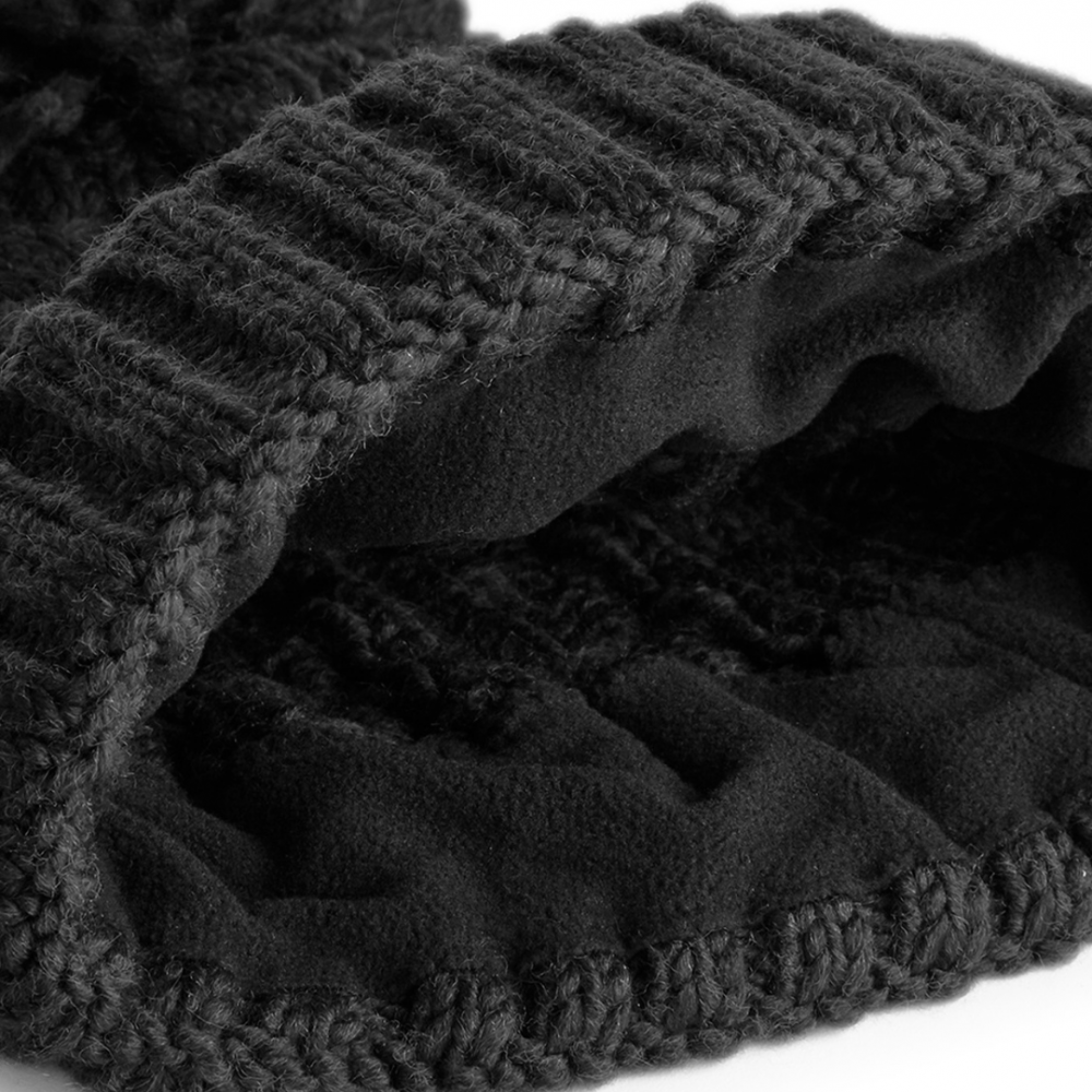 Caciula Melange, Ronic, tricotata manual, marime universala, unisex, negru [2]