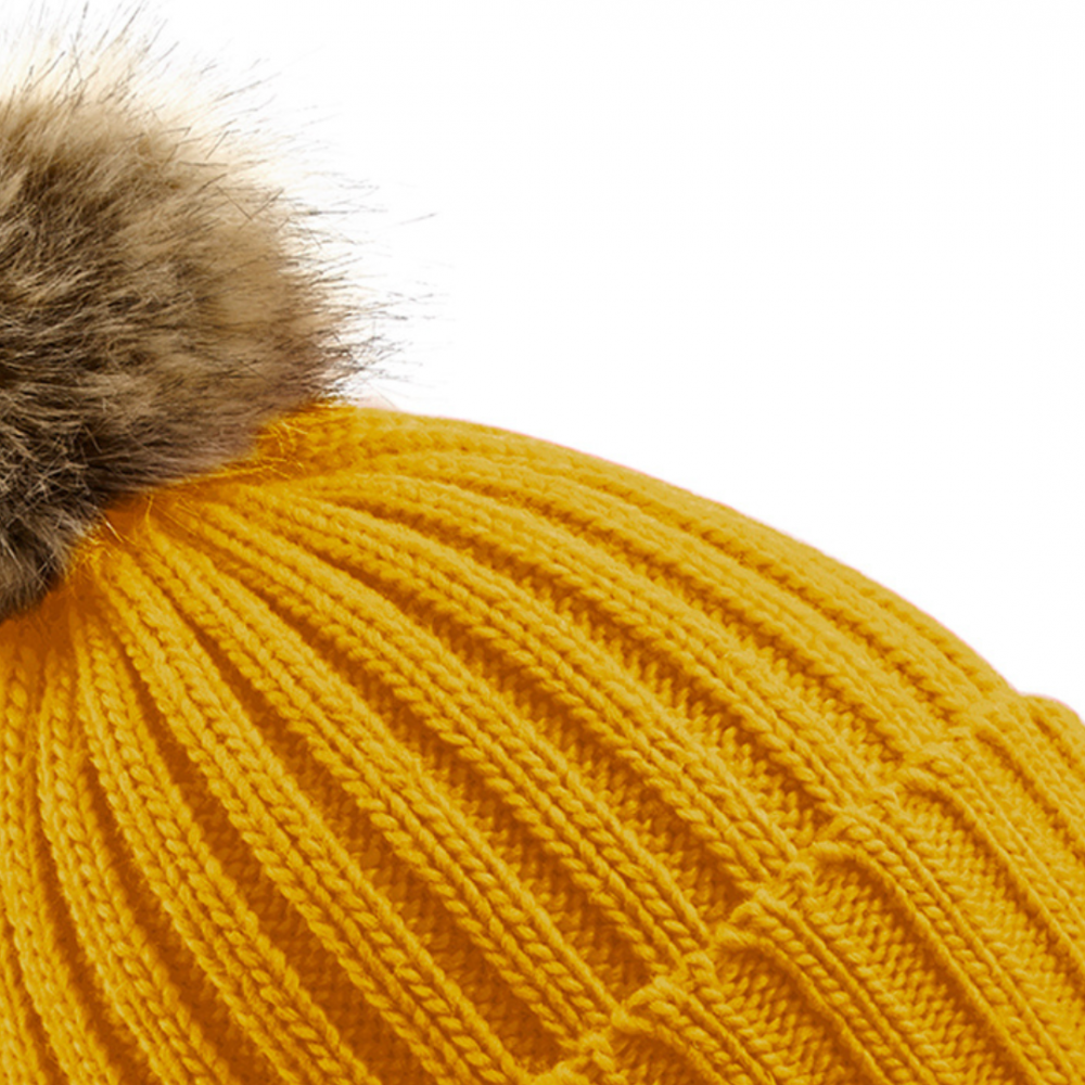 Caciula Pom Pom, Ronic, marime universala, unisex, galben mustar [2]