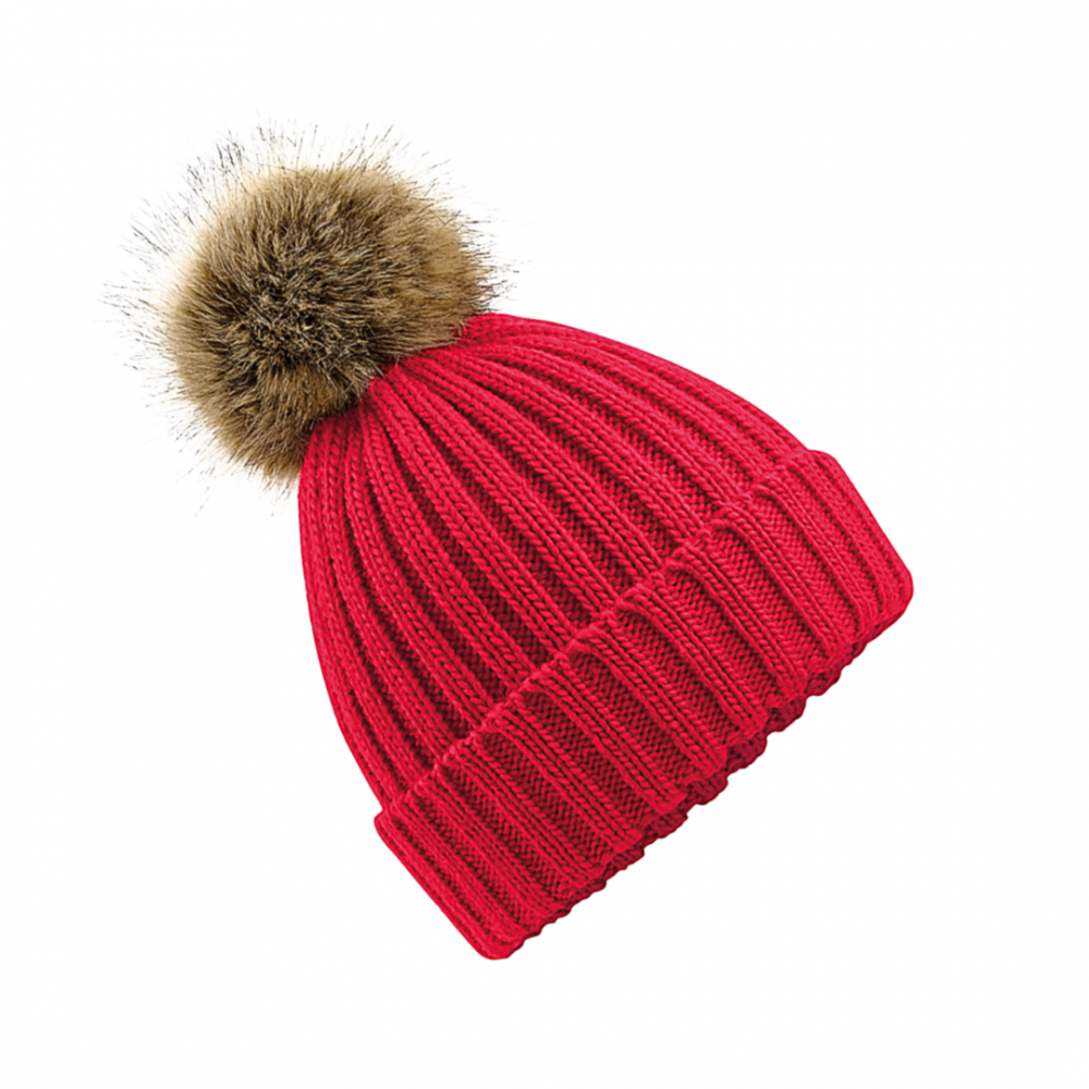 Caciula Pom Pom, Ronic, marime universala, unisex, rosu [1]