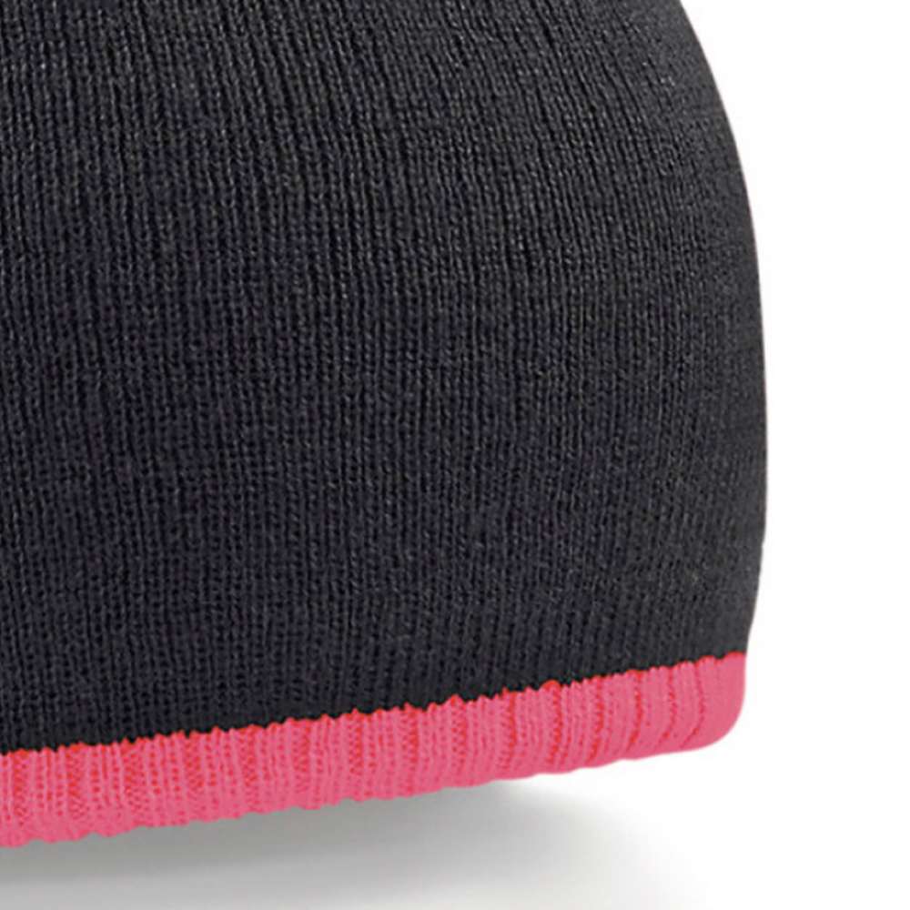 Caciula tricotata Two-Tone, Ronic, marime universala, unisex, negru/roz [2]