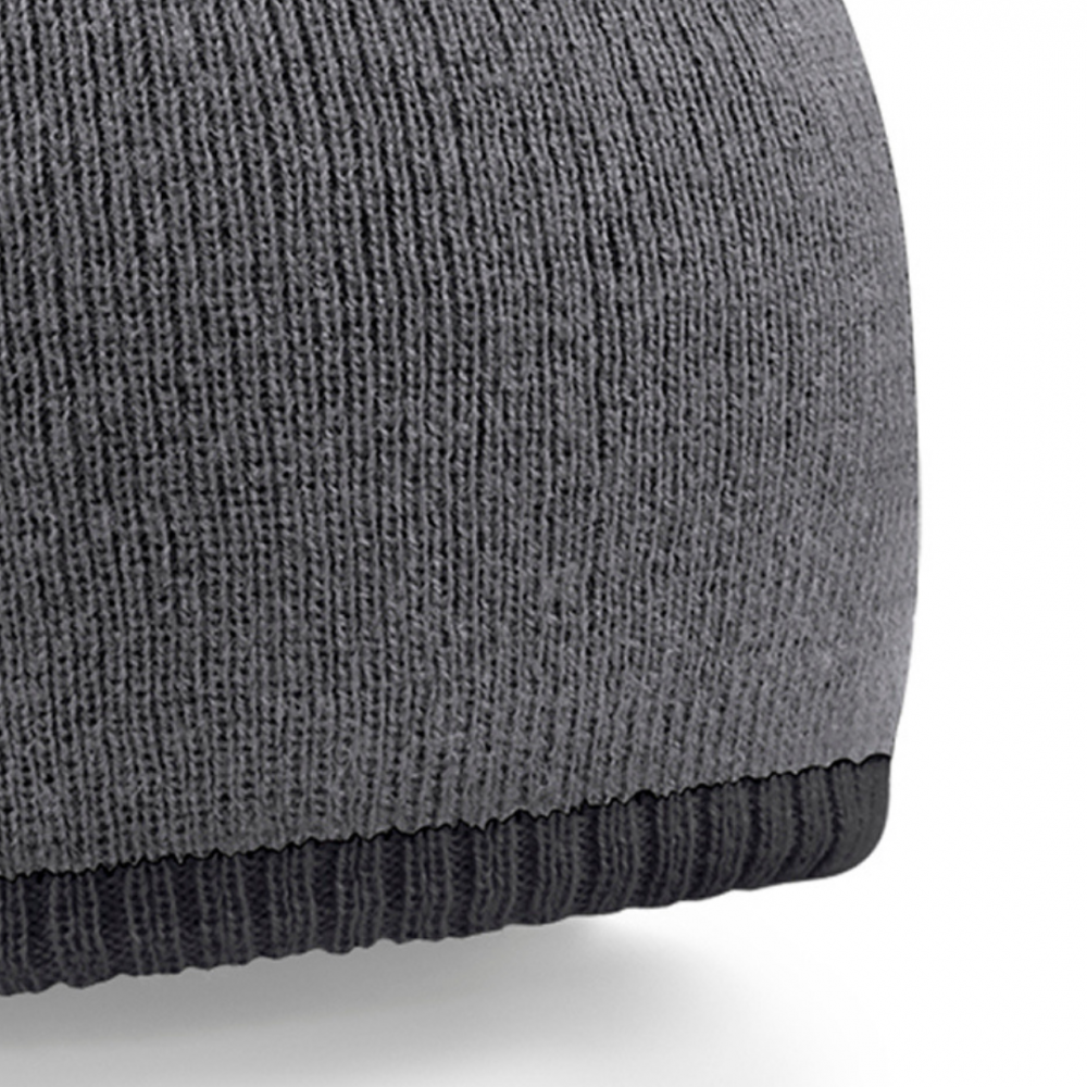 Caciula tricotata Two-Tone, Ronic, marime universala, unisex, gri/negru [2]