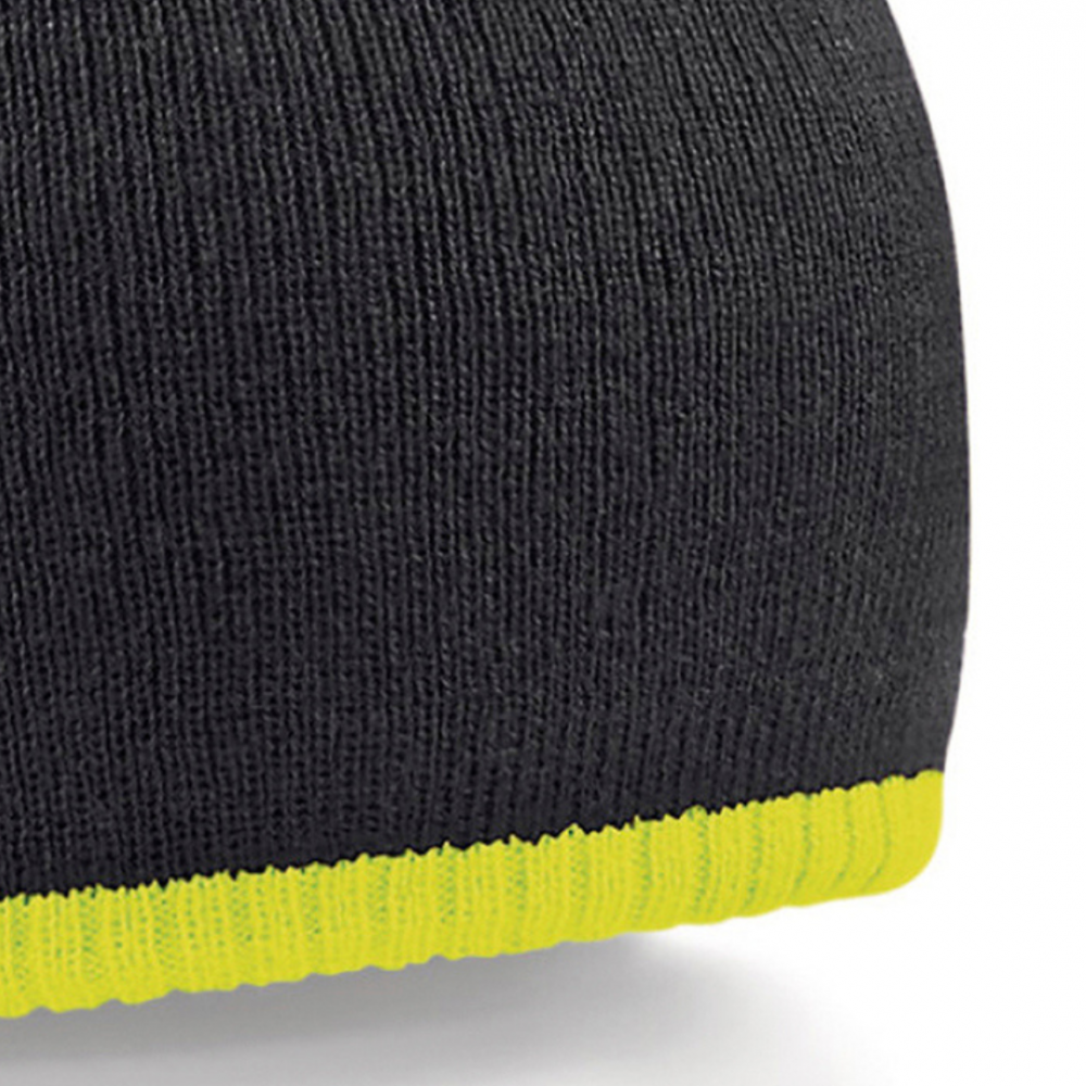Caciula tricotata Two-Tone, Ronic, marime universala, unisex, negru/galben [2]