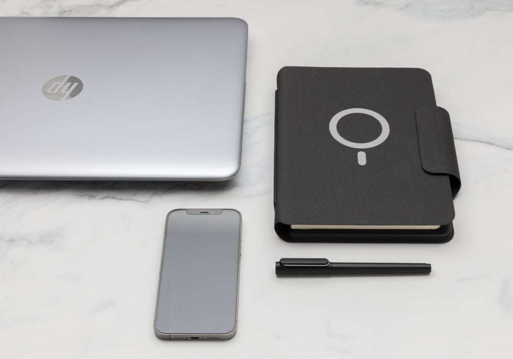 Caiet A5 din PU cu încărcător wireless magnetic [14]