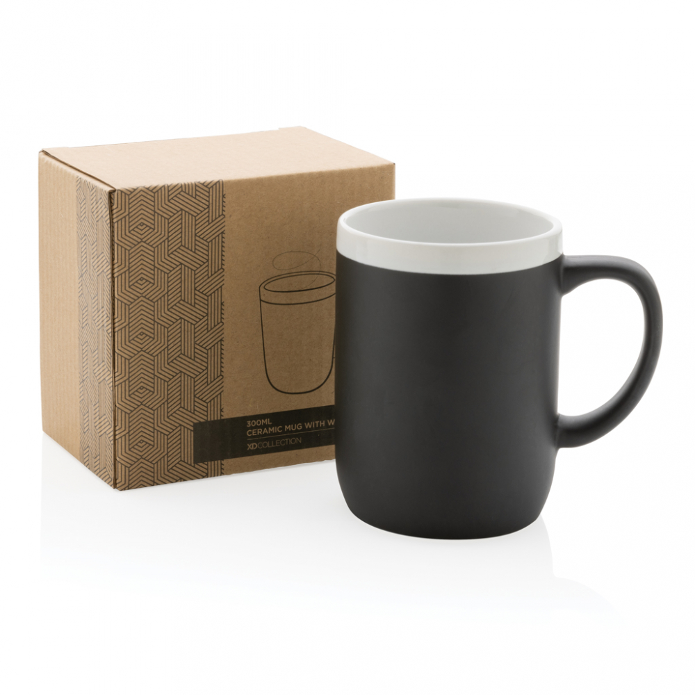 Cană ceramică cu detaliu alb – 300 ml [7]