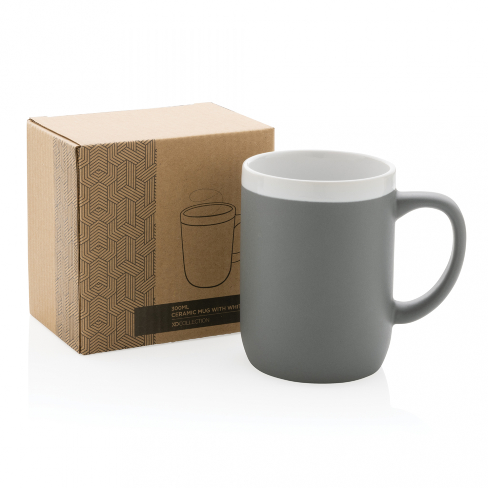 Cană ceramică cu detaliu alb – 300 ml [6]