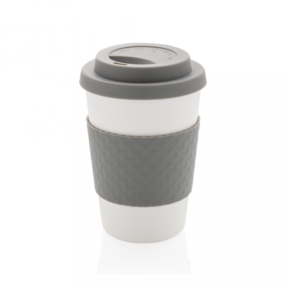 Cană reutilizabilă 270 ml cu capac și manșon din silicon [2]
