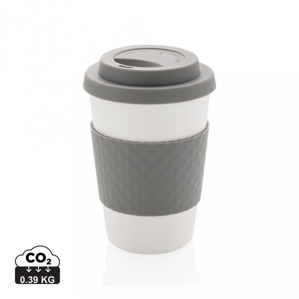 Cană reutilizabilă 270 ml cu capac și manșon din silicon [1]