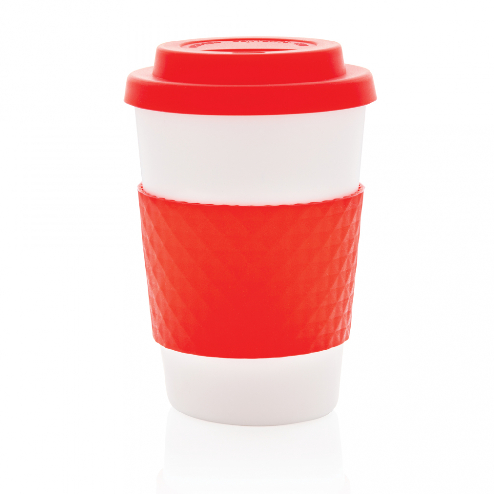 Cană reutilizabilă 270 ml cu capac și manșon din silicon [3]