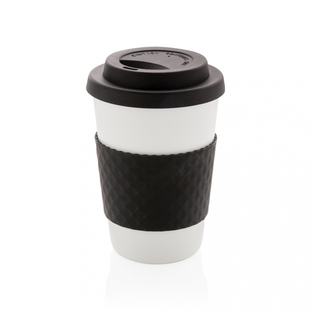 Cană reutilizabilă 270 ml cu capac și manșon din silicon [2]