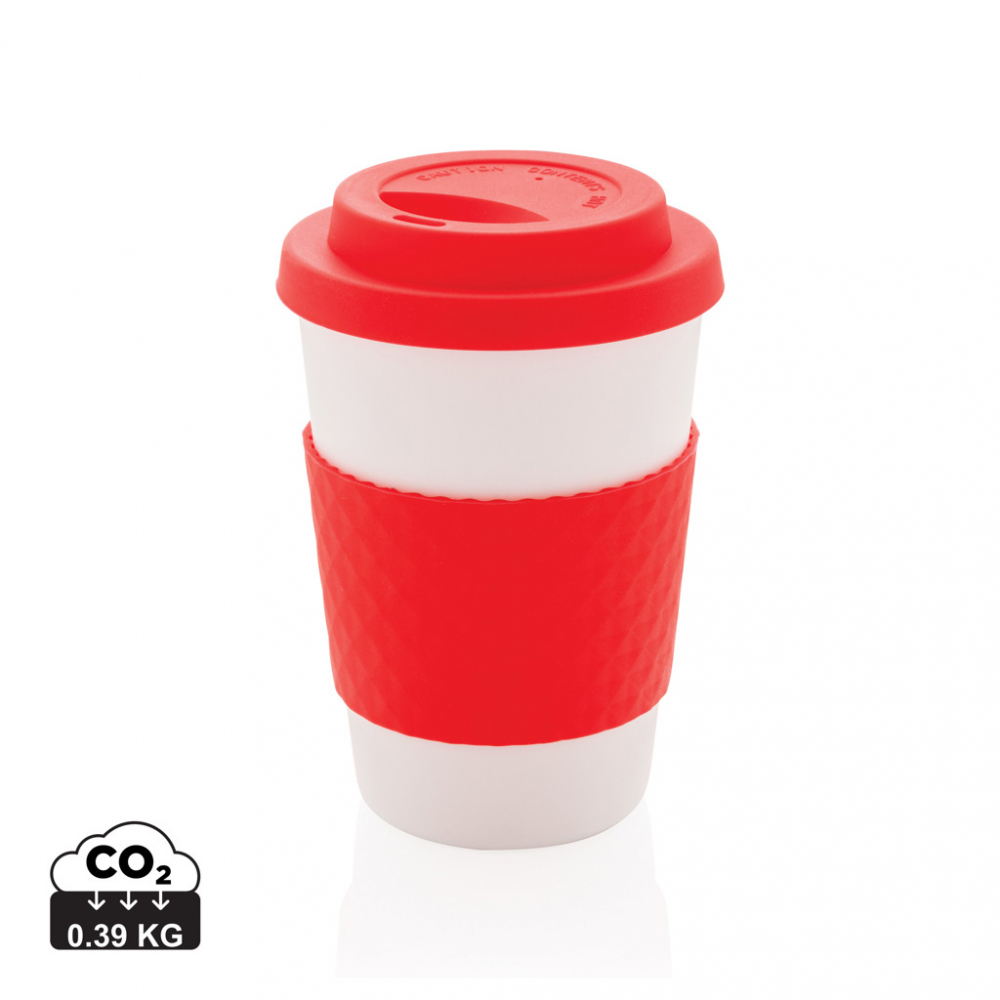 Cană reutilizabilă 270 ml cu capac și manșon din silicon [1]