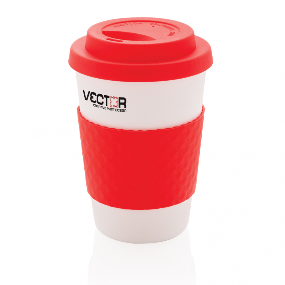 Cană reutilizabilă 270 ml cu capac și manșon din silicon [5]
