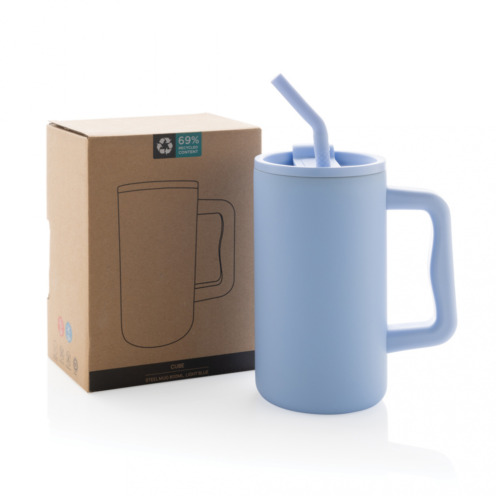 Cană termică Cube  din oțel reciclat – 800 ml [19]