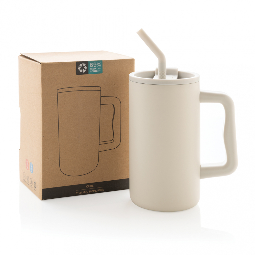 Cană termică Cube  din oțel reciclat – 800 ml [20]